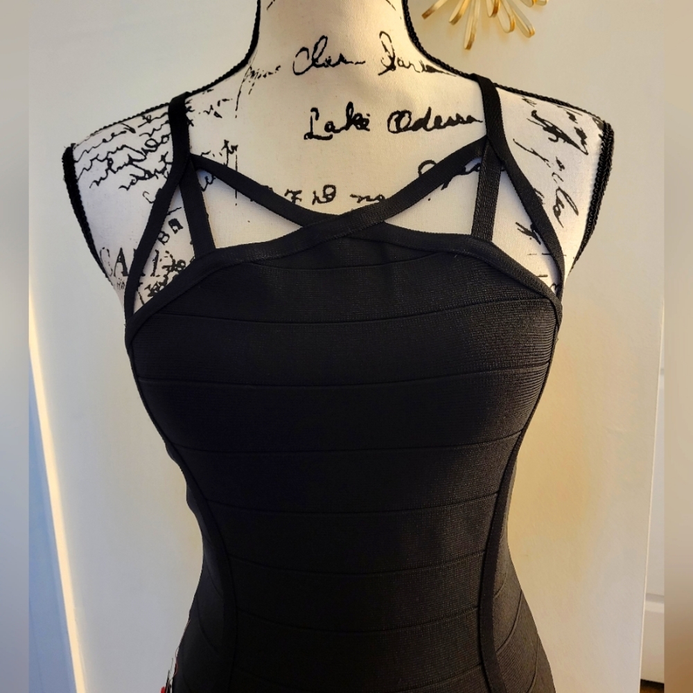 Bebe ~ Cut Out Black Bandage Dress
